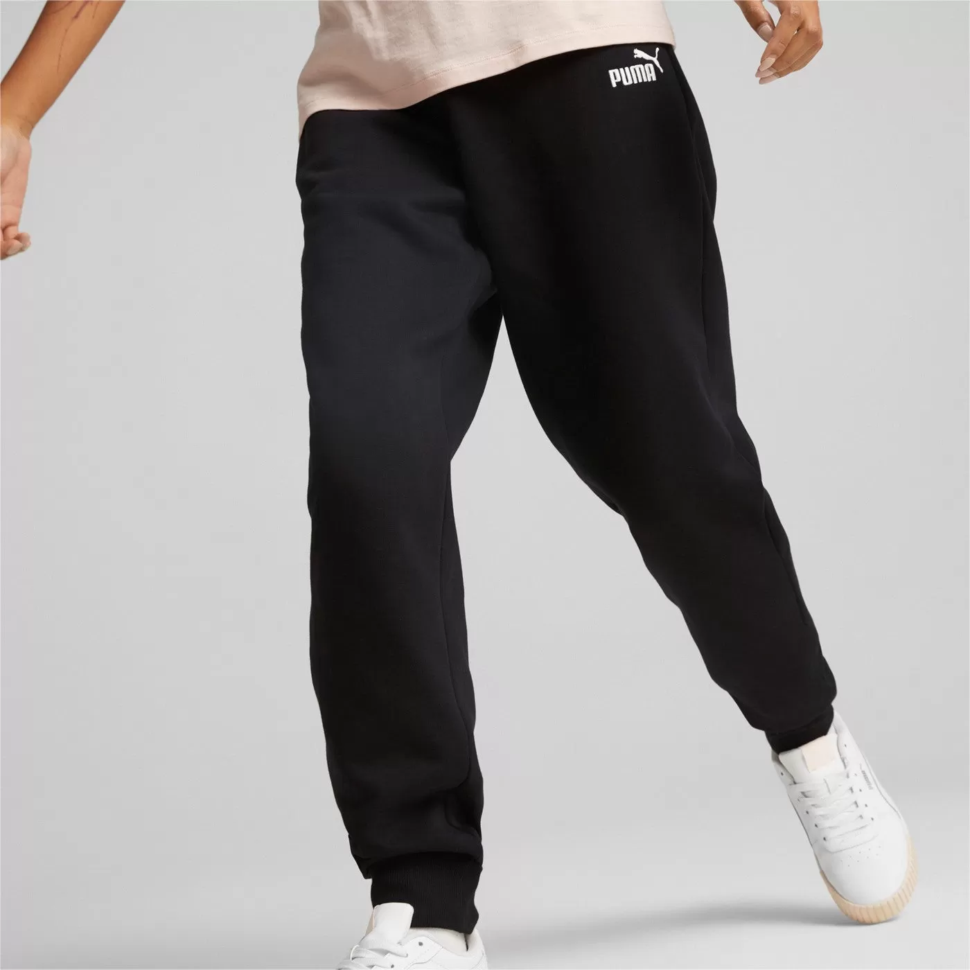 Puma women's cotton trousers with cuff ESS  Embroidery High-Waist Pants FL cl 670007 01 black