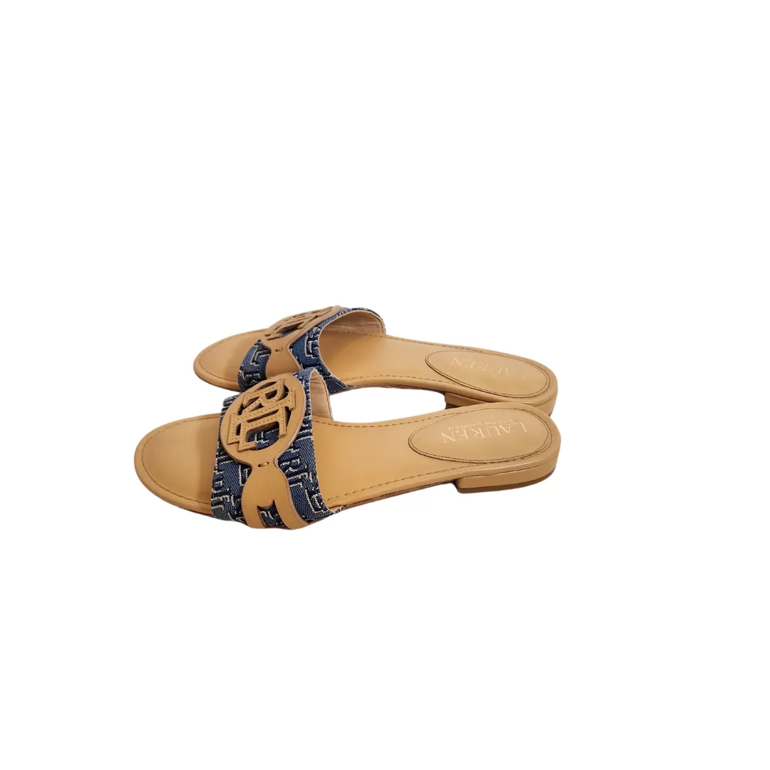 Ralph Lauren 'Alegra' Leather logo Slide Sandals | Gently Used |