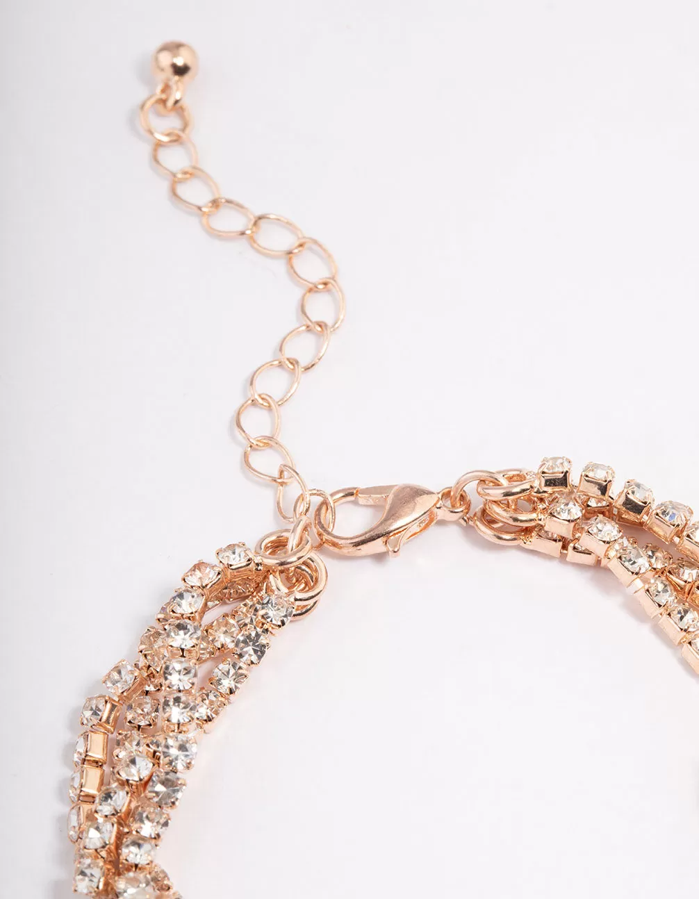 Rose Gold Layered Cupchain Pearl Station Bracelet