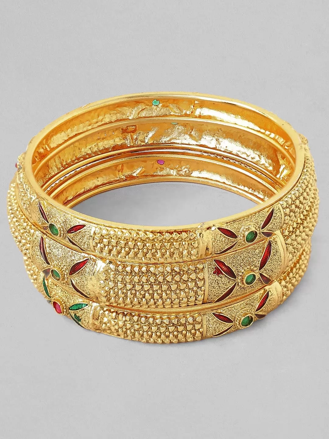 Rubans Set of 3 22K Gold Plated Handcrafted Bangles