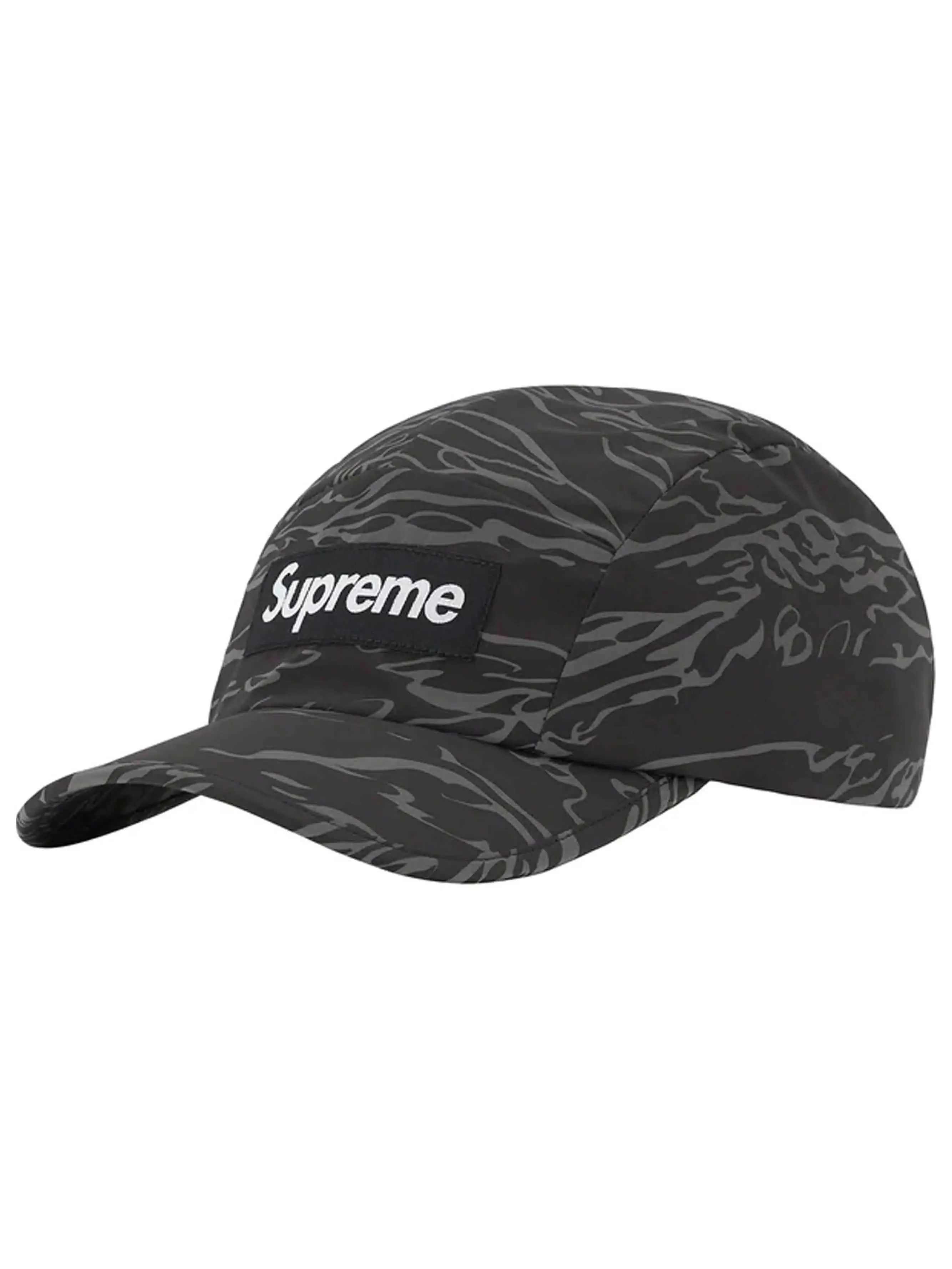 Supreme Tiger Camo Reflective Camp Cap Black (FW22)