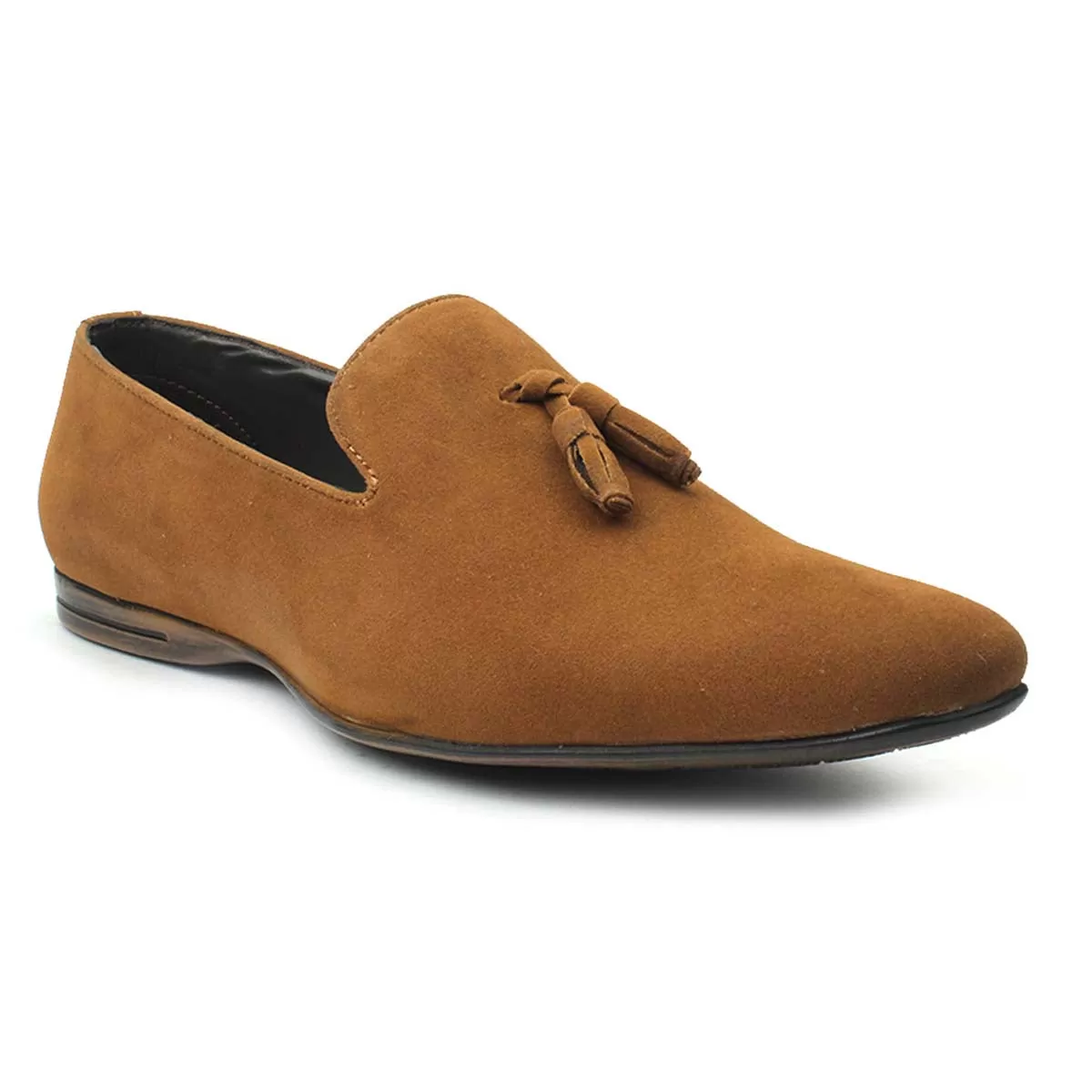 Tan Suede Tassel Loafers