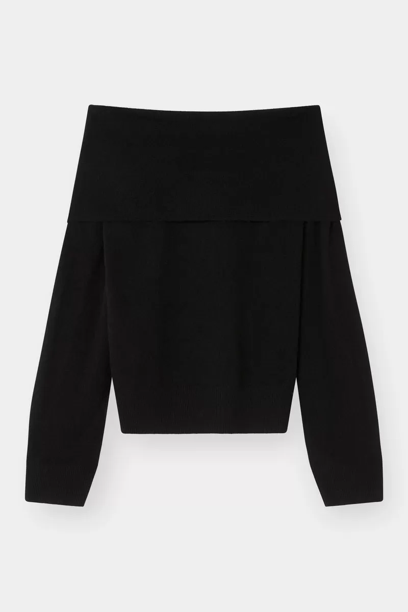 THE CASHMERE OFF SHOULDER - BLACK