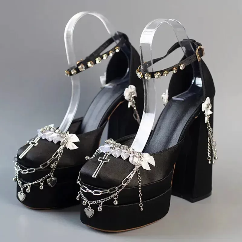 Trendy Coquette Dolly Chains Princess High Heels ON1501