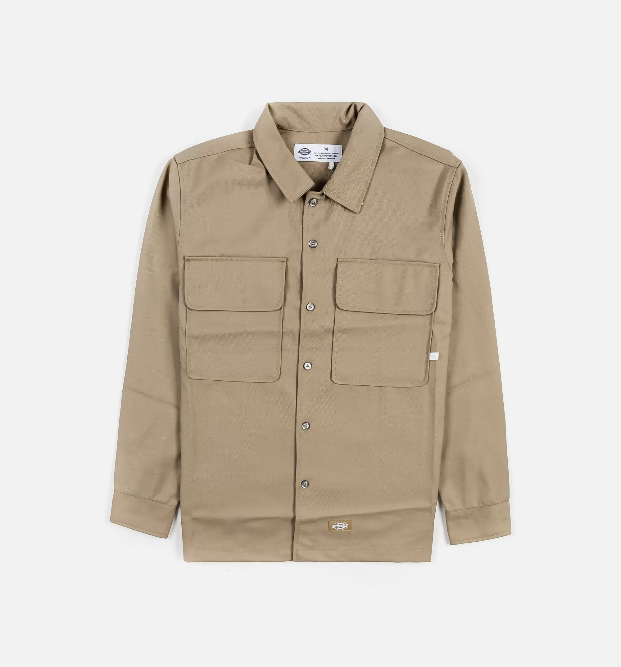 Twill Work Mens Long Sleeve Shirt - Sand