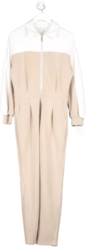 Varley Beige Isy Zip Front Jumpsuit UK M