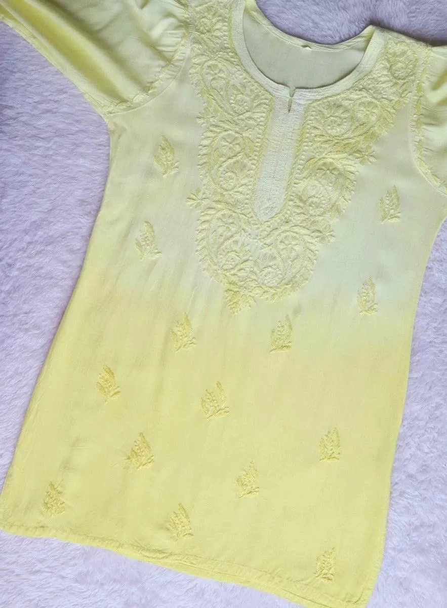 Vibha Ombre Chikankari Short Top