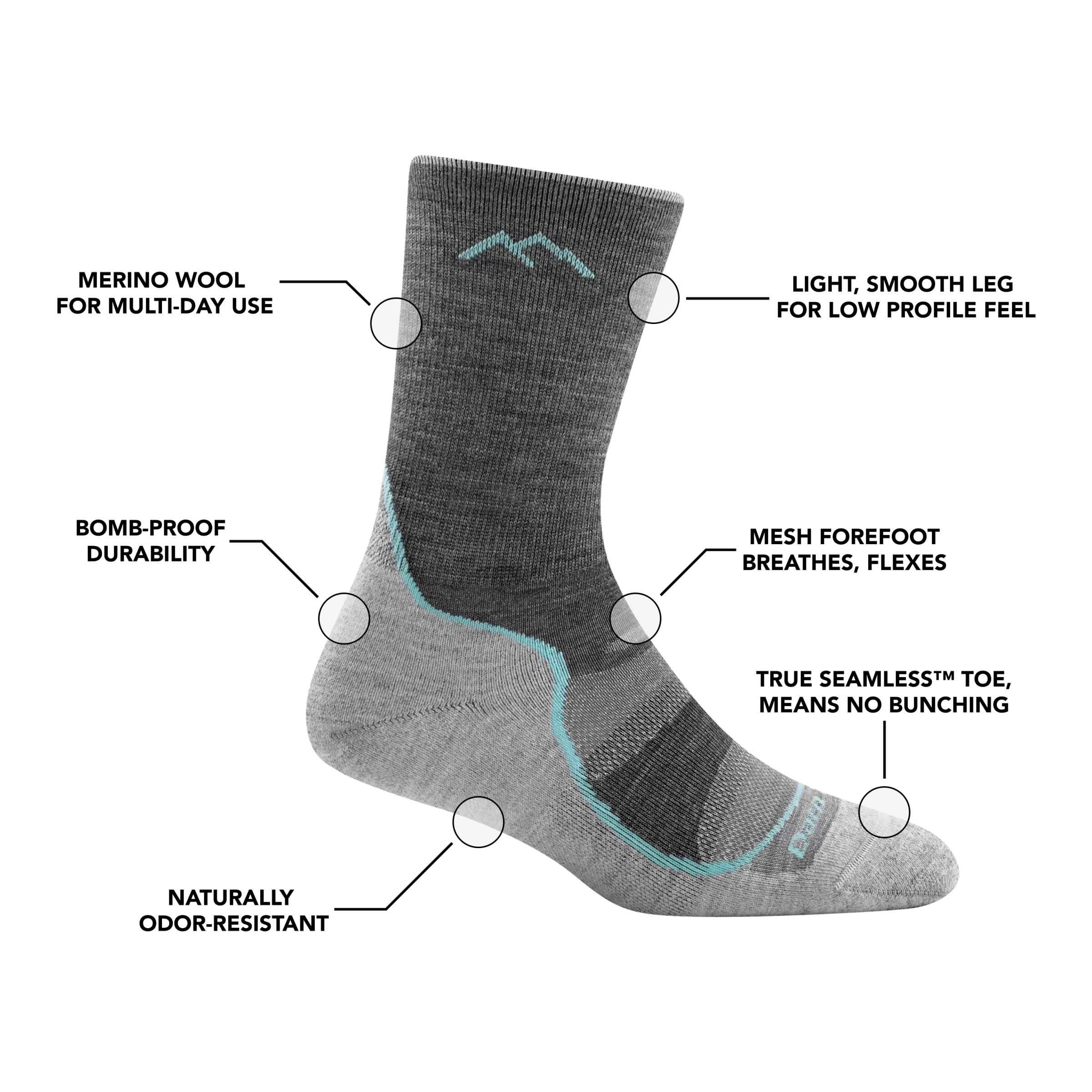 Women's Light Hiker Micro Crew  Lightweight Hiking Sock