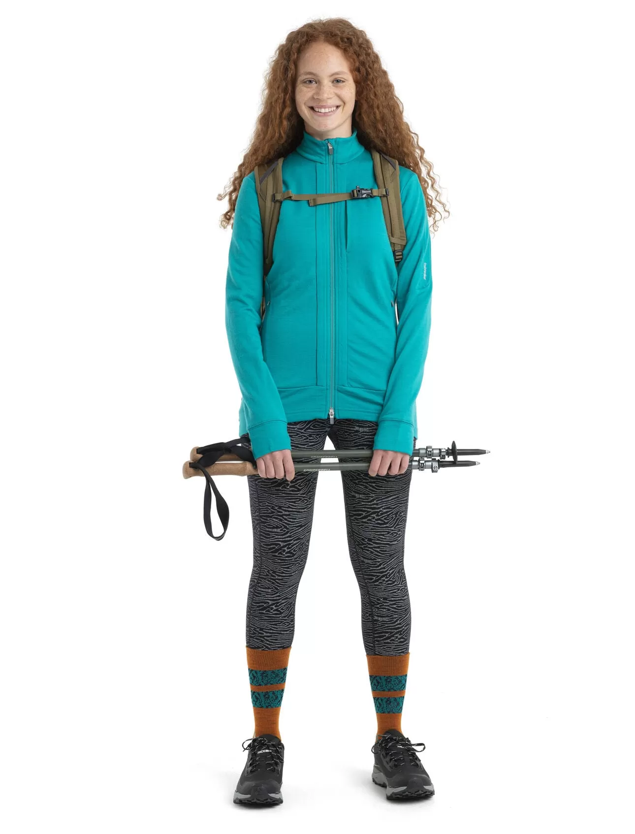 Womens Merino Fastray High Rise Tights IB Topo Lines