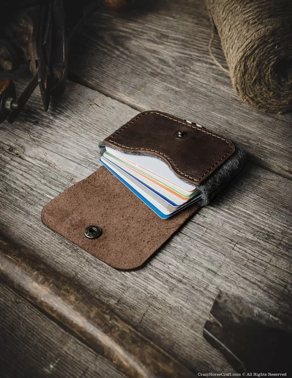 Wool Felt Card Holder & Wallet | Woodbrown