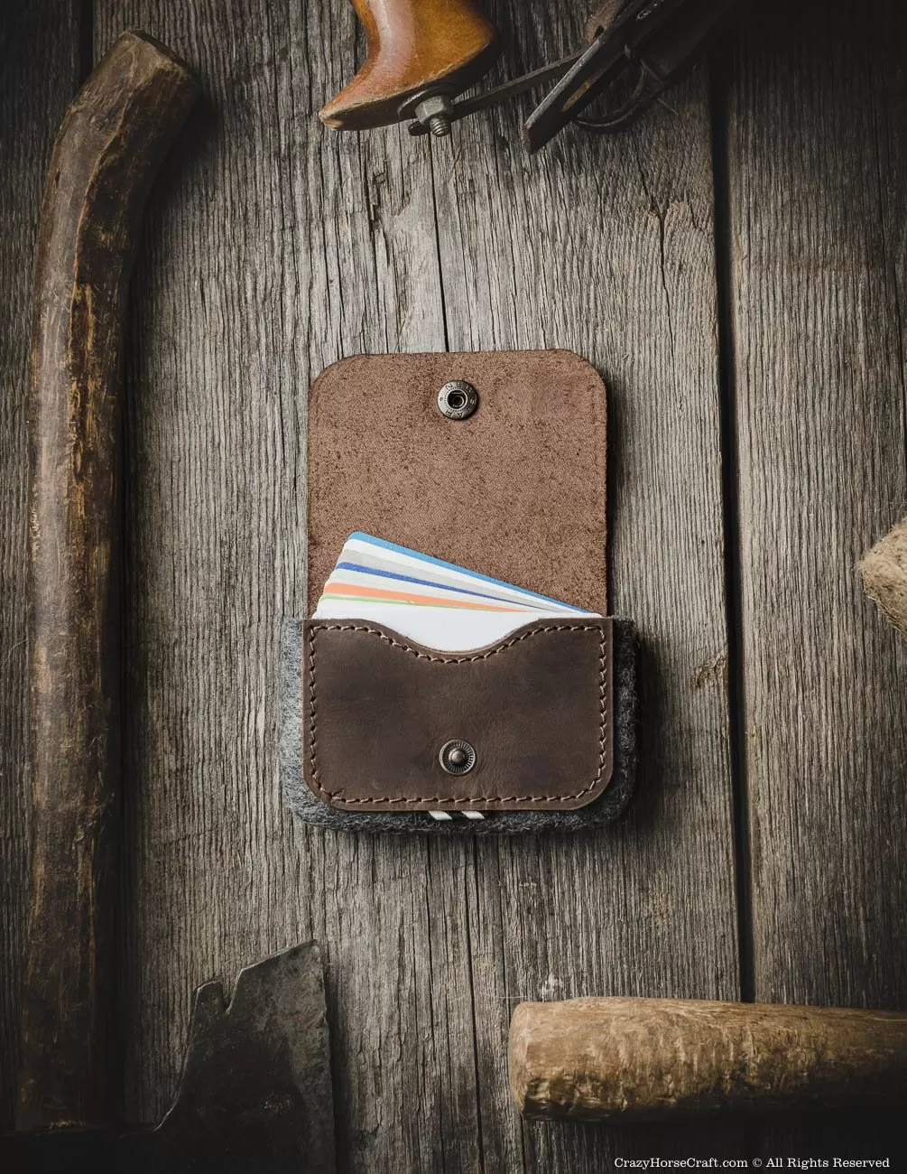 Wool Felt Card Holder & Wallet | Woodbrown