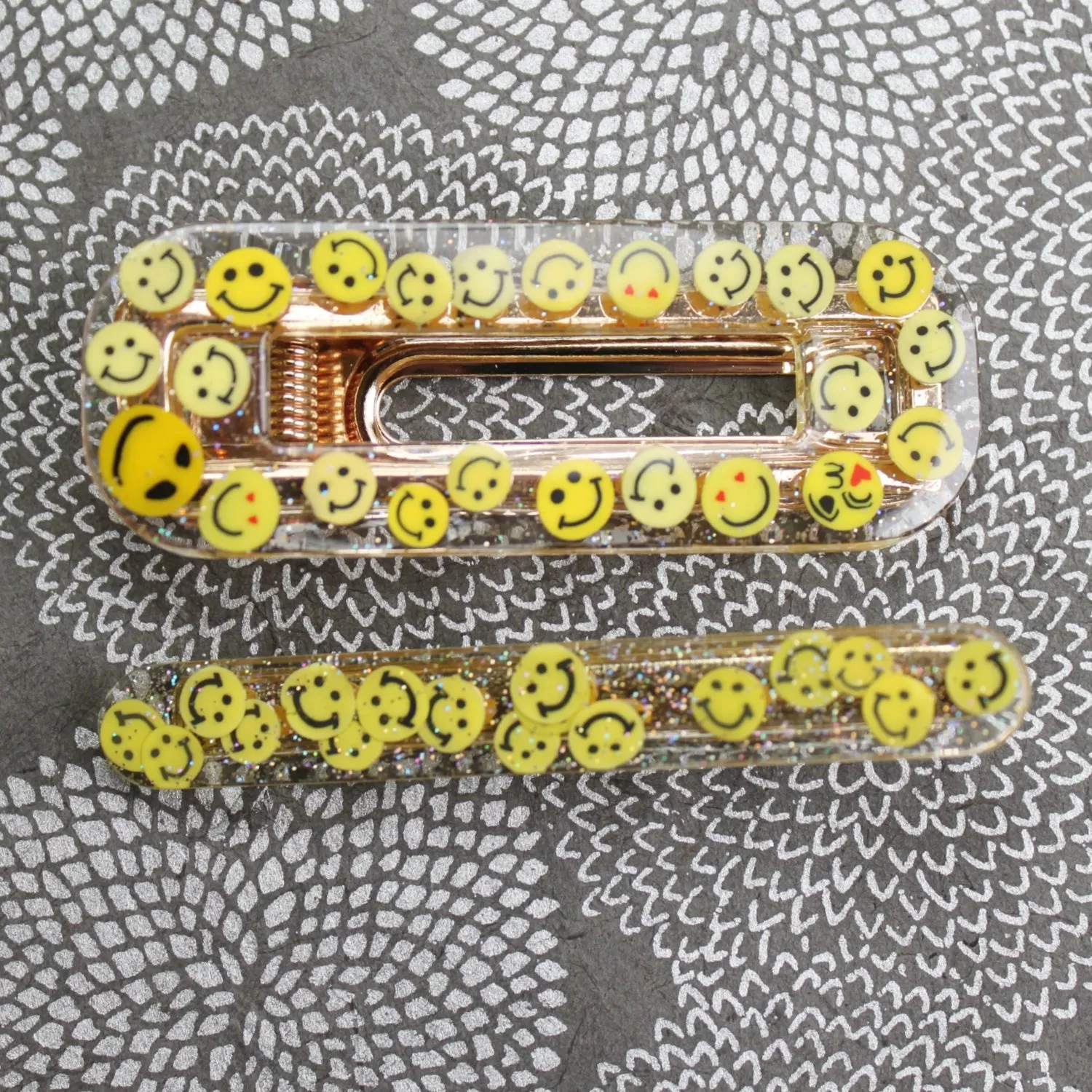 Yellow Smiley Coco Clip Set